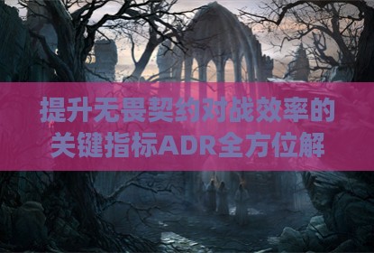 提升无畏契约对战效率的关键指标ADR全方位解析